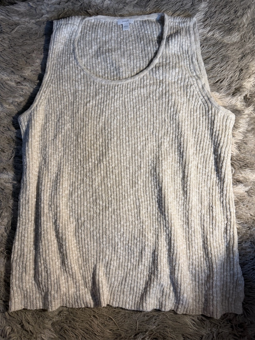 J. Jill Pure Jill knit sweater tank color cream oat